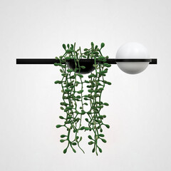 Бра Palma Wall Lamp 1 Шар + 1 Вазон Горизонтальная By Imperiumloft, фото 