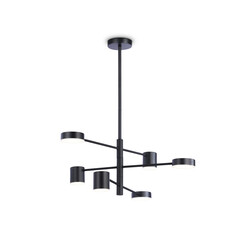 Светильник светодиодный подвесной FL51686/6 BK черный 3000K/4200K/6400K 36W D700*930 (Без ПДУ), фото 