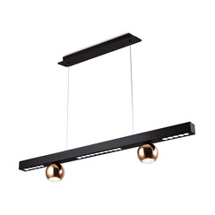 Светильник светодиодный подвесной FL5956 BK/GD черный/золото 4200K 18W 1000*70*1200 (Без ПДУ), фото 