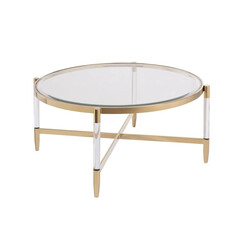 Журнальный стол "Шэрон" Gold LouvreHome LHT621PG, фото 