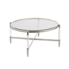 Журнальный стол "Шэрон" Silver LouvreHome LHT621PS, фото 