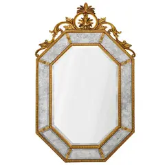 Золотое настенное зеркало "Лидс", фото 