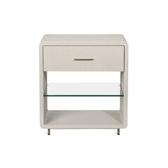 Бежевая прикроватная тумба с фактурной отделкой "Тейт", фото 