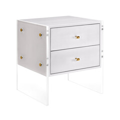 Прикроватная тумба с серой шагреневой кожей "Берк", фото 