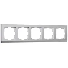 Рамка на 5 постов Stark (серебряный матовый) W0051865, фото 