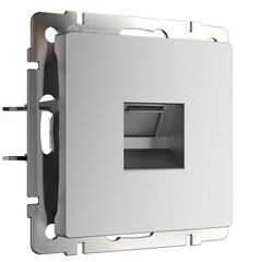 Розетка Ethernet RJ-45 (серебряный матовый) W1181065, фото 