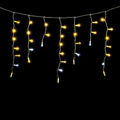 Светодиодная гирлянда бахрома 3,1 x 0,5 м с мерцанием, ПВХ провод прозрачный, IP65 LTC PIL120BLWCAP-10-2WW, фото 