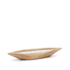 Maelia Свеча в деревянном подсвечнике с натуральной отделкой Ø 60 x 16см La Forma (ex Julia Grup) 175006, фото 