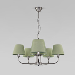 Подвесная люстра с тканевыми абажурами 60153/8 никель, фото 