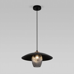 Подвесной светильник со стеклянным плафоном 50259/1 черный/дымчатый, фото 