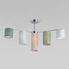 Потолочная люстра с тканевыми абажурами 60151/7 хром, фото 