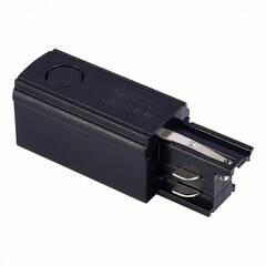 ST030.409.10L Левый Токоподвод для трехфазного шинопровода ST-Luce Черный Трехфазная трековая система, фото 