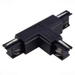 ST030.409.16L1 Т-образный токоподвод левый 1 для трехфазного шинопровода ST-Luce Черный Трехфазная трековая система, фото 