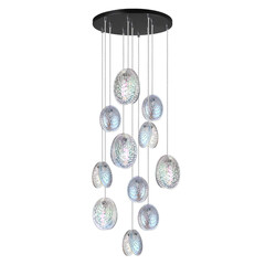 5039/11 MODERN ODL24 297 черный/перламутровый/металл/стекло Люстра каскадная G9 11*40W MUSSELS, фото 