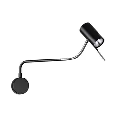 4381/1W HIGHTECH ODL23 173 черный/хром/металл Настенный св-к выкл. на плафоне IP20 LED GU10 10W GIGI, фото 