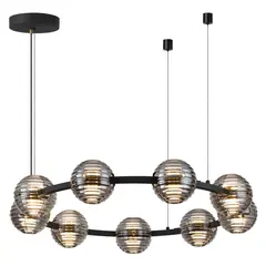 5041/90L L-VISION ODL24 427 черн./золото/дымчатый/металл/стеко Люстра LED 90W 4000К 7751Лм TRONI, фото 