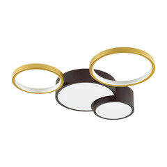 5255/64CL LEDIO LN23 черный, матовое золото Люстра потолочная диммир. с ДУ LED 64W 4224Лм 220V NORBERT, фото 