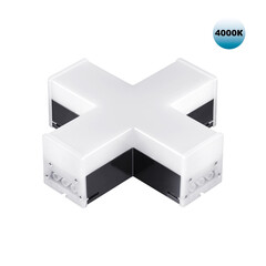 359114 OVER NT23 000 черный Светильник-соединитель "Х"- образный IP20 LED 12W 4000K 100-265V 1080Лм BITS, фото 