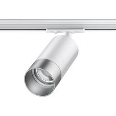 370862 PORT NT22 белый/серебро Светильник трековый однофазный двухжильный IP20 GU10 9W 220V SLIM, фото 