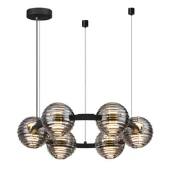 5041/60L L-VISION ODL24 427 черн./золото/дымчатый/металл/стеко Люстра LED 60W 4000К 1526Лм TRONI, фото 