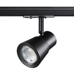 370932 PORT NT22 черный Светильник трековый однофазный двухжильный IP20 GU10 50W 220V MOLO, фото 