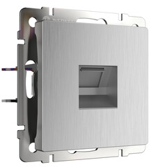 Розетка Ethernet RJ-45 Werkel cеребряный рифленый W1181009 4690389159886, фото 