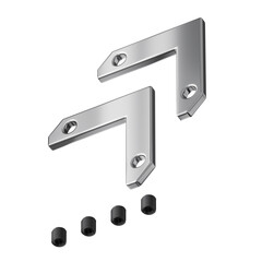 Комплект уголков 90° горизонтальных (2 соединителя + 4 винта) для профиля в натяжной потолок Technical TRA034CL-MP-1, фото 