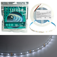 SST01 SAFFIT 60SMD(2835)/m 6Вт/м 12V 5000*8*1.22мм 6500K, IP20, фото 