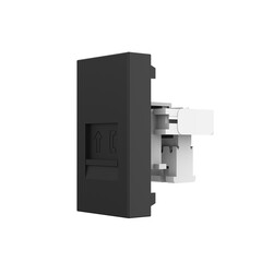 Механизм розетки телефонной RJ-11 чёрный, фото 