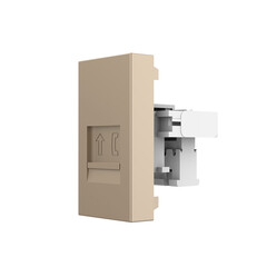 Механизм розетки телефонной RJ-11 золотой, фото 