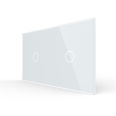 Рамка для сенсорных выключателей двойная, 2 клавиши (1-1) белая, фото 