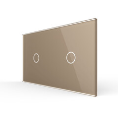 Рамка для сенсорных выключателей двойная, 2 клавиши (1-1) золотая, фото 