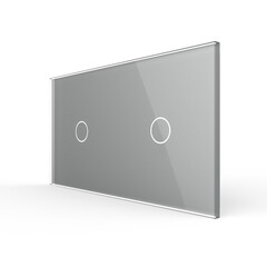 Рамка для сенсорных выключателей двойная, 2 клавиши (1-1) серая, фото 