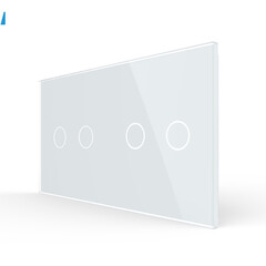 Рамка для сенсорных выключателей двойная, 4 клавиши (2-2) белая, фото 