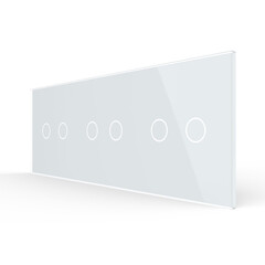 Рамка для сенсорных выключателей тройная, 6 клавиш (2-2-2) белая, фото 