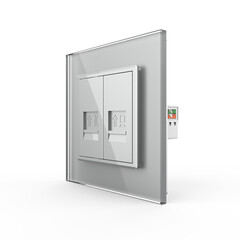 Розетка интернет и телефон серая, фото 