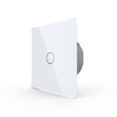 Двухклавишный импульсный сенсорный выключатель белый, фото 