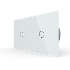 Трёхклавишный импульсный сенсорный выключатель (1-2) белый, фото 