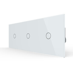 Трёхклавишный сенсорный выключатель (1-1-1) белый, фото 