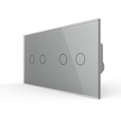 Четырёхклавишный сенсорный выключатель для штор (2-2) серый, фото 