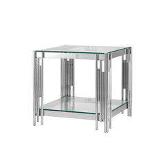 55*55 ГЭТСБИ серебро, профиль каркаса сталь, материал столешницы стекло, фото 