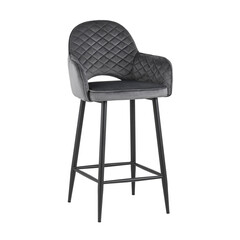 Венера диамант велюр серый ножки металл черный, фото 