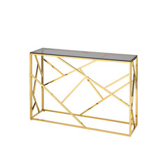 Арт Деко 115*30, стальной каркас золотого цвета, столешница стеклянная, фото 