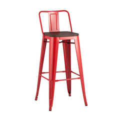 Tolix WOOD со спинкой красный глянцевый, металл, дерево, фото 