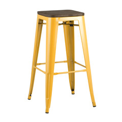 Tolix WOOD желтый, металл с порошковым покрытием, дерево, металл, фото 