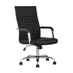 TopChairs Unit офисное черное в обивке из экокожи, механизм качания Top Gun, фото 