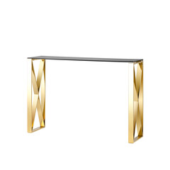 КРОСС 115*30 золото стекло smoke закаленное каркас нержавеющая сталь, фото 