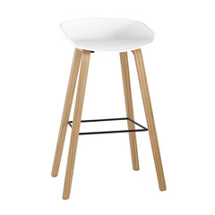 Libra БЕЛЫЙ, белый пластик, ножки оттенка естественного дерева, фото 