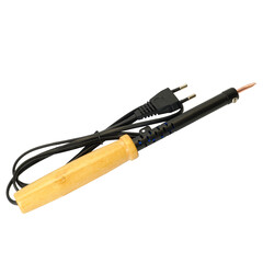 Паяльник с деревянной ручкой 40W, нихромовый нагреватель, долговечное жало, 230В, STEKKER  PLE110-40, фото 