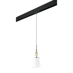 PRO806010 Светильник д/1-фазн трека ESCICA 1х40W E14 БЕЛЫЙ/КОНЬЯК/ХРОМ/ЧЕРНЫЙ (806010+595007), фото 